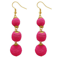 Jeweljunk Pink Thread Gold Plated Dangler Earrings - 1308360H