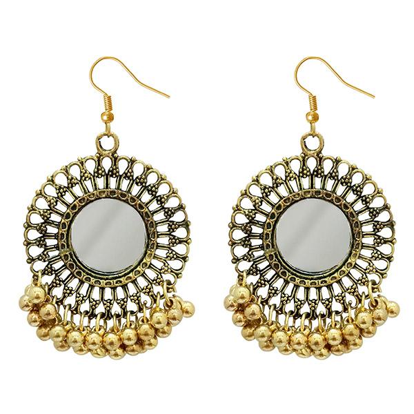 Jeweljunk Antique Gold Plated Afghani Earrings - 1308362A