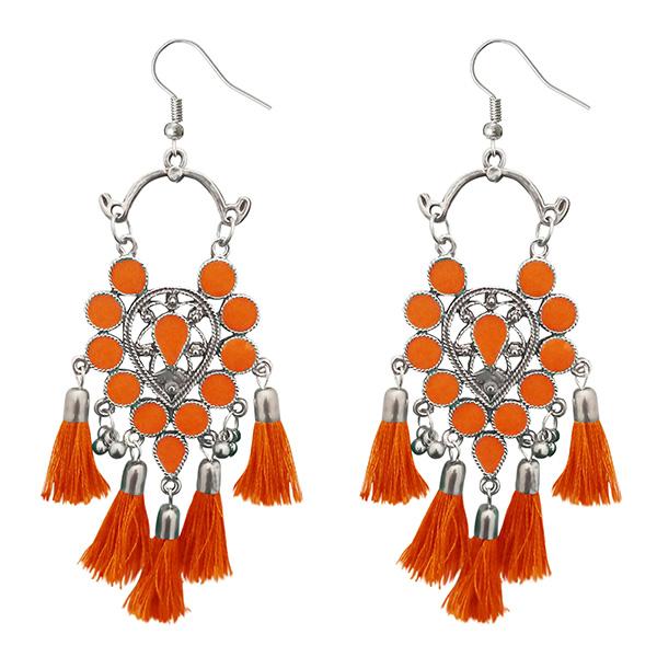 Jeweljunk Thread Meenakari Afghani Tassel Earrings - 1308365G