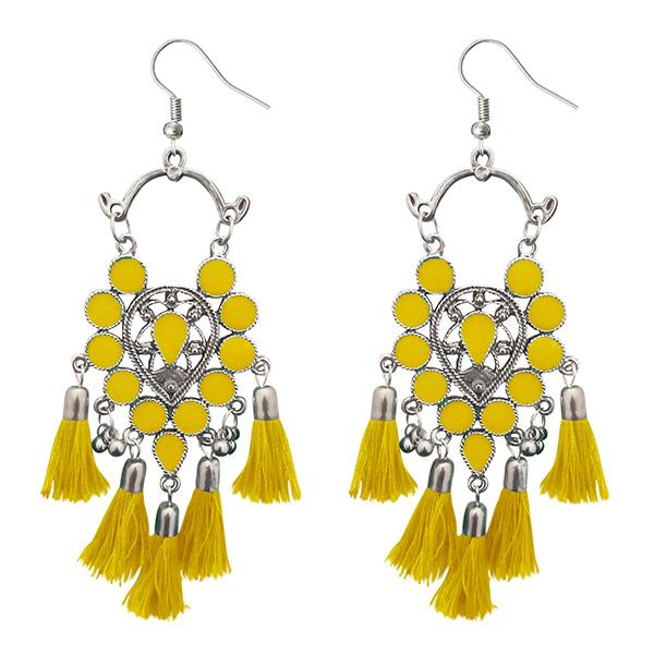 Jeweljunk Thread Meenakari Afghani Tassel Earrings - 1308365I