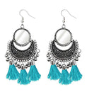Jeweljunk Blue Thread Afghani Thread Earrings - 1308366B