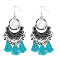 Jeweljunk Blue Thread Afghani Thread Earrings - 1308366B