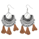 Jeweljunk Brown Thread Afghani Thread Earrings - 1308366E