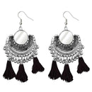Jeweljunk Black Thread Afghani Tassel Earrings - 1308366F