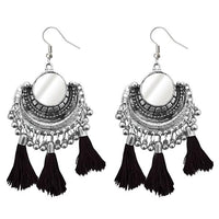 Jeweljunk Black Thread Afghani Tassel Earrings - 1308366F