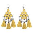 Jeweljunk Yellow Thread Meenakari Afghani Tassel Earrings - 1308371I