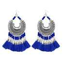 Jeweljunk Blue Thread Afghani Thread Earrings - 1308373C