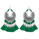 Jeweljunk Green Thread Afghani Tassel Earrings - 1308373G