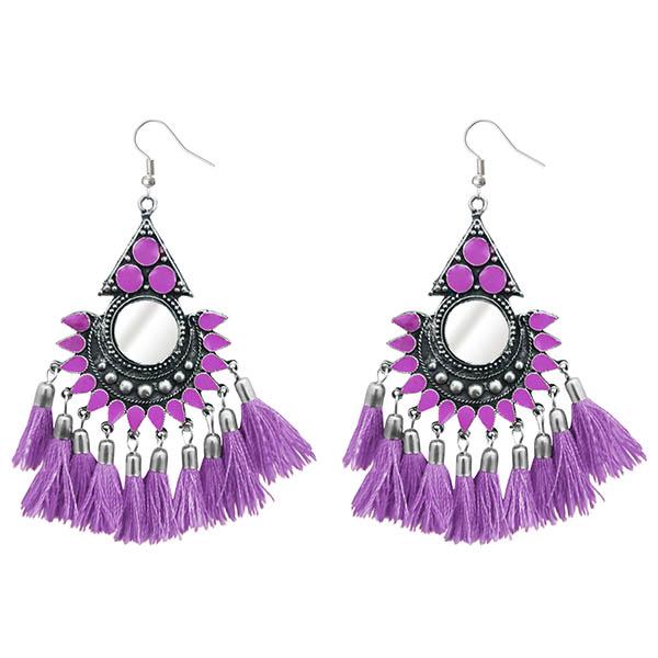 Jeweljunk Thread Meenakari Afghani Tassel Earrings - 1308375B