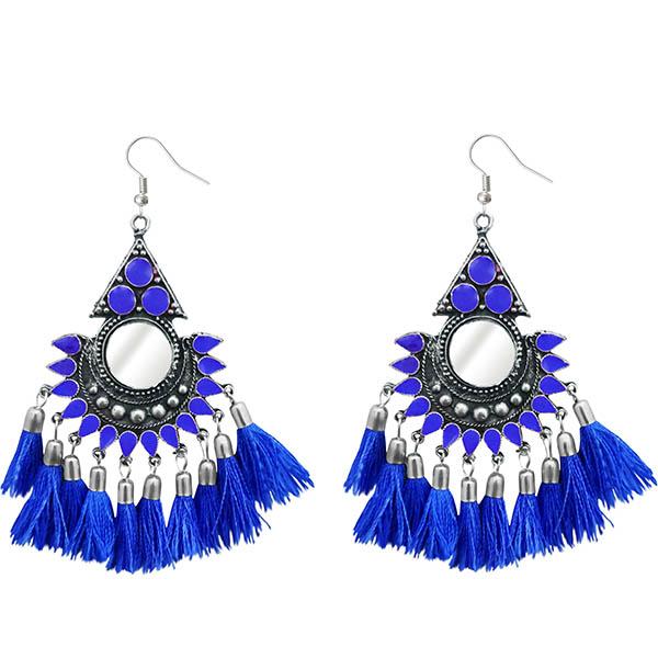 Jeweljunk Thread Meenakari Afghani Tassel Earrings - 1308375D