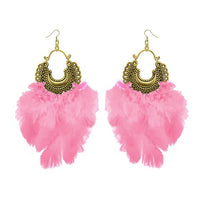Jeweljunk Antique Gold Plated Afghani Feather Earrings - 1308379D