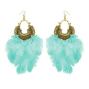 Jeweljunk Antique Gold Plated Afghani Feather Earrings - 1308379E