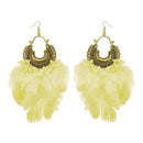 Jeweljunk Antique Gold Plated Afghani Feather Earrings - 1308379G