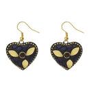 Urthn  Purple Resin Stone Gold Plated Dangler Earrings - 1308386C