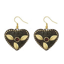 Urthn Grey Resin Stone Gold Plated Dangler Earrings - 1308386D