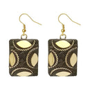 Urthn Grey  Resin Stone Gold Plated Dangler Earrings - 1308390B