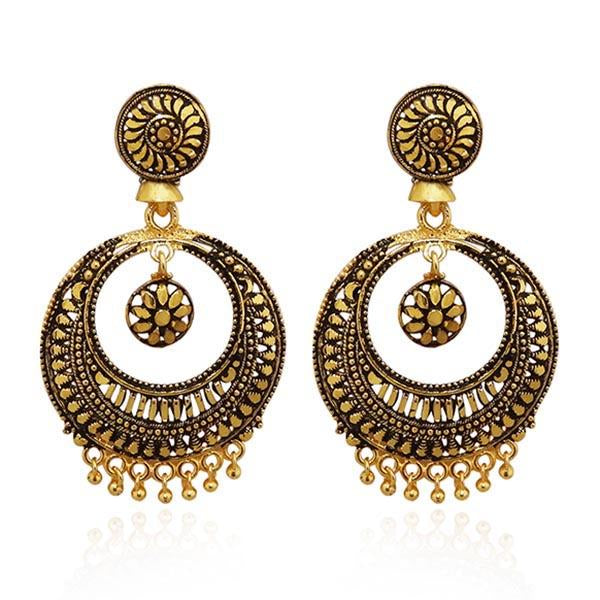 Kriaa Antique Gold Plated Dangler Earrings - 1308530A