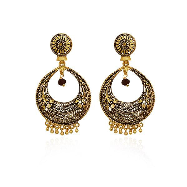 Jeweljunk Antique Gold Plated Dangler Earrings - 1308531A