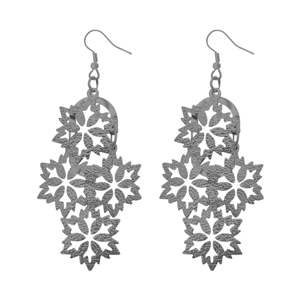 Urthn Oxidised Plated Designer Dangler Earrings