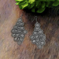 Urthn Oxidised Plated Dangler Earrings