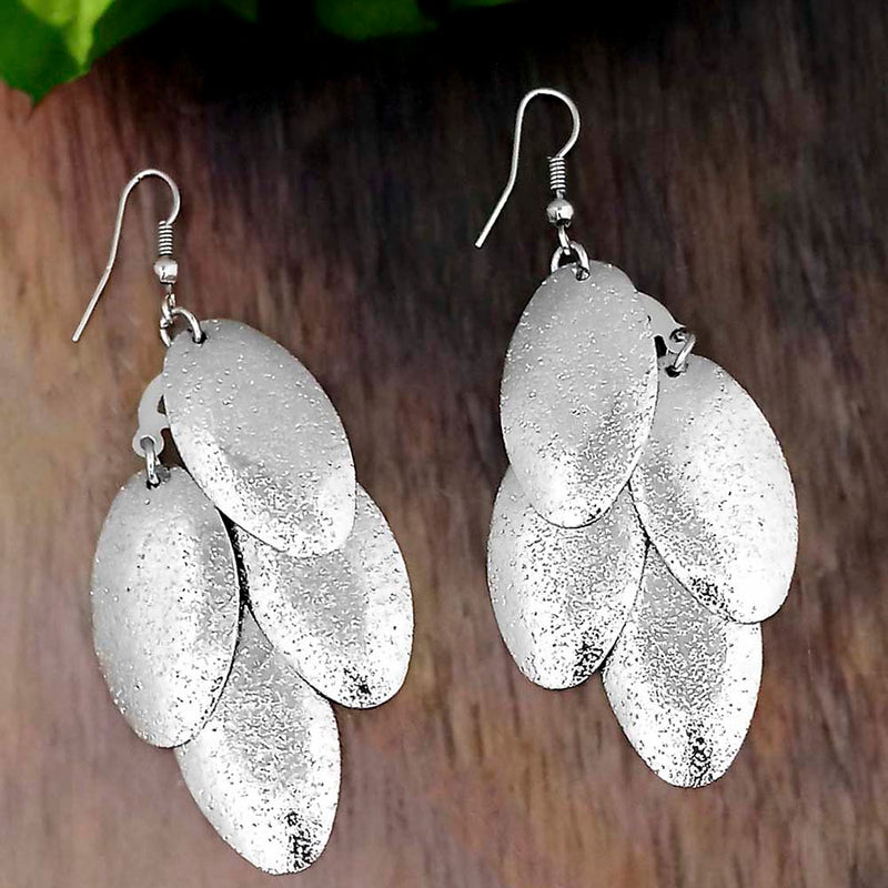 Urthn Silver Plated Designer Dangler Earrings