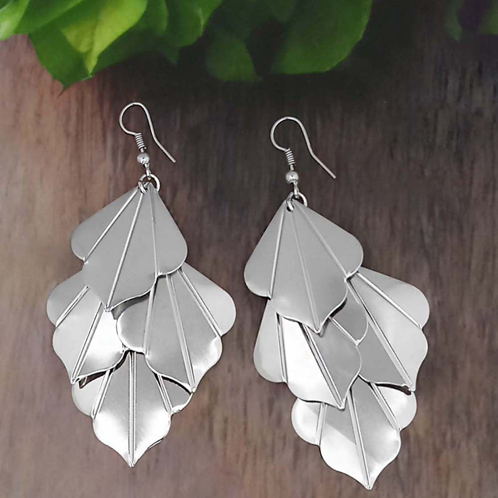 Urthn Silver Plated Designer Dangler Earrings