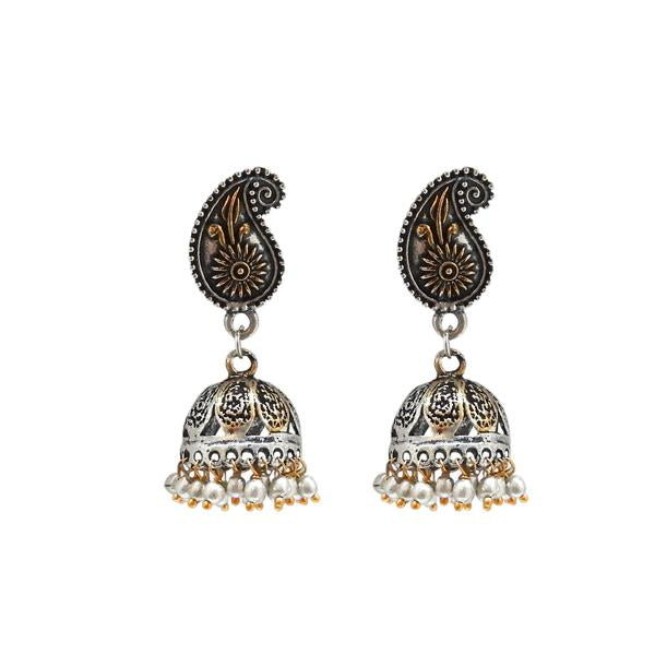 Kriaa Zinc Alloy Two Tone Plated Jhumki Earrings - 1309069