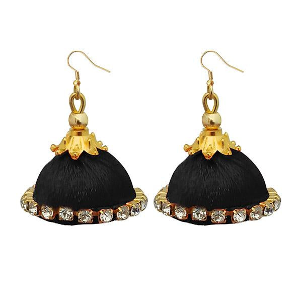 Jeweljunk Austrian Stone Black Thread Earrings - 1309074H