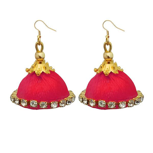 Jeweljunk Austrian Stone Red Thread Earrings - 1309074I