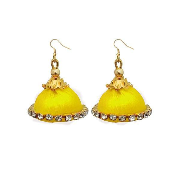 Jeweljunk Yellow Thread Gold Plated Thread Earrings - 1309074S