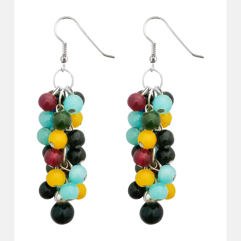 Kriaa Antique Beads Multicolor Dangler fashion Earrings