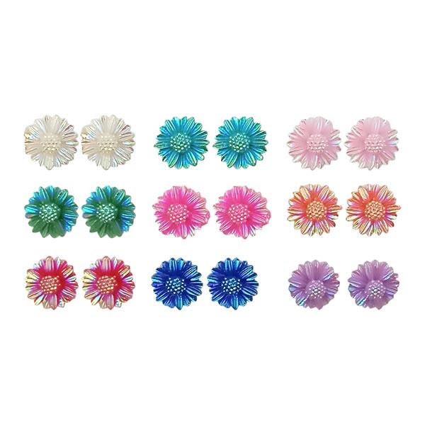 14Fashions Multicolor 9 Pair Of Stud Earrings Set - 1309204A