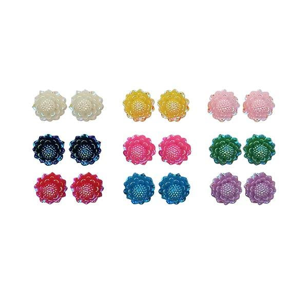 14Fashions Multicolor 9 Pair Of Stud Earrings Set - 1309206A