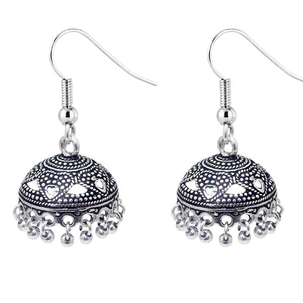 Jeweljunk Drop Oxidised Jhumki Earrings - 1309302