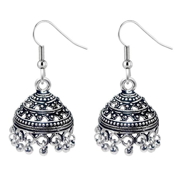 Jeweljunk Oxidised Jhumki Earrings - 1309303