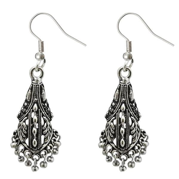 Jeweljunk Rhodium Plated Jhumki Earrings - 1309330