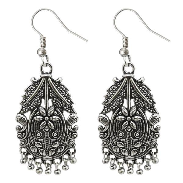 Jeweljunk Rhodium Plated Jhumki Earrings - 1309331