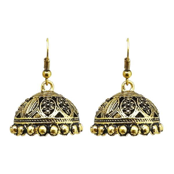 Jeweljunk Antique Gold Plated Jhumki Earrings - 1309337A