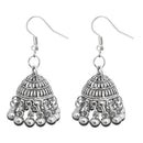 Jeweljunk Silver Beads Oxidised Jhumki Earrings - 1309350