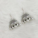 Jeweljunk Silver Beads Oxidised Jhumki Earrings - 1309353