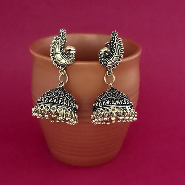 Jeweljunk Gold Plated Peacock Jhumki Earrings - 1309381