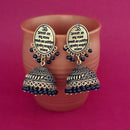 Jeweljunk Black Beads Gold Plated Jhumki Earrings - 1309383A