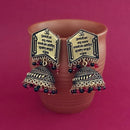 Jeweljunk Black & Red  Beads Gold Plated Jhumki Earrings - 1309384A