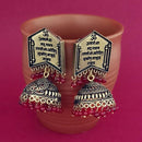 Jeweljunk Maroon Beads Gold Plated Jhumki Earrings - 1309384D