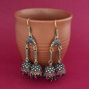 Jeweljunk Black Beads Gold Plated Jhumki Earrings - 1309385F