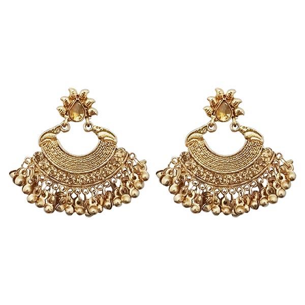 Kriaa Gold Plated Drop Austrian Stone Dangler Earrings - 1309639