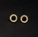 Urthn Gold Plated Austrian Stone Stud Earrings - 1309901A