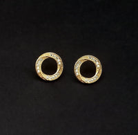 Urthn Gold Plated Austrian Stone Stud Earrings - 1309901A