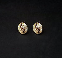 Urthn Gold Plated Austrian Stone Stud Earrings - 1309902A