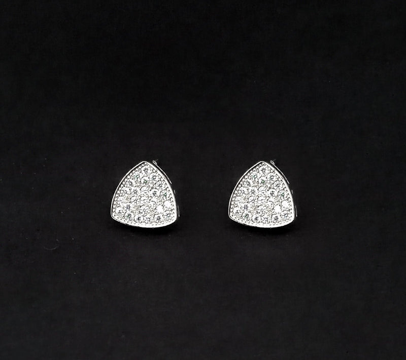 Urthn Austrian Stone Rhodium Plated Stud Earrings - 1309904B